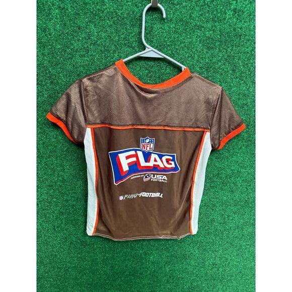 Youth Cleveland Browns NFL Reversible Brown & White Flag Football Jersey Sz M - Picture 2 of 5